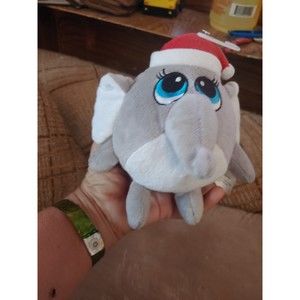 elephant with Santa Christmas hat Plush 6 inch
